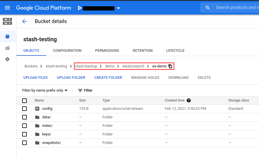 Backup data in GCS Bucket