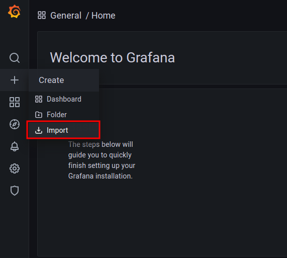 Import Stash Grafana Dashboard: Step 1